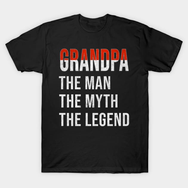 Grand Father Monacan Grandpa The Man The Myth The Legend - Gift for Monacan Dad With Roots From  Monaco T-Shirt by Country Flags